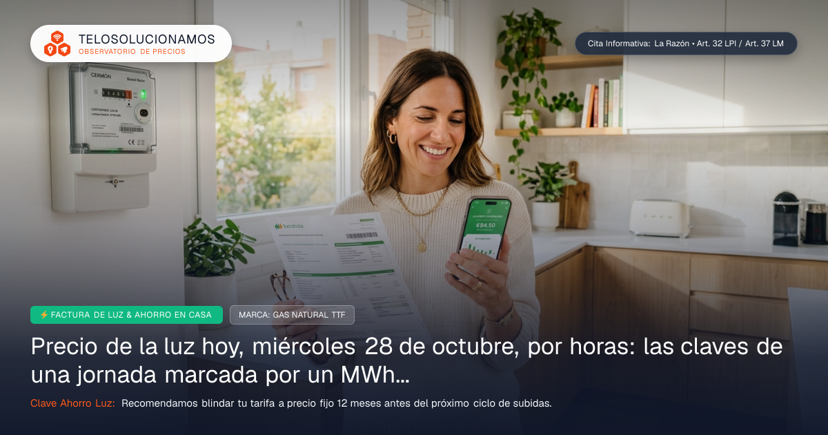 Precio de la luz hoy y cómo blindar tu tarifa frente a la volatilidad según La Razón